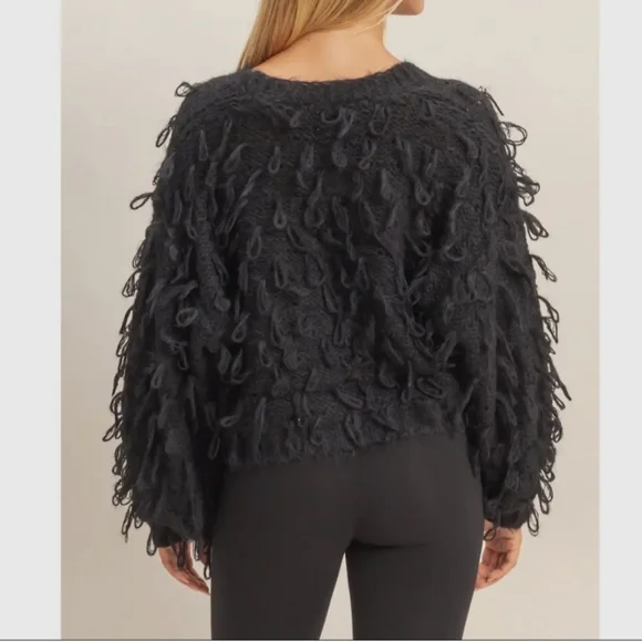 NWT Women's Black Textured Sweater - Picture 2 of 4